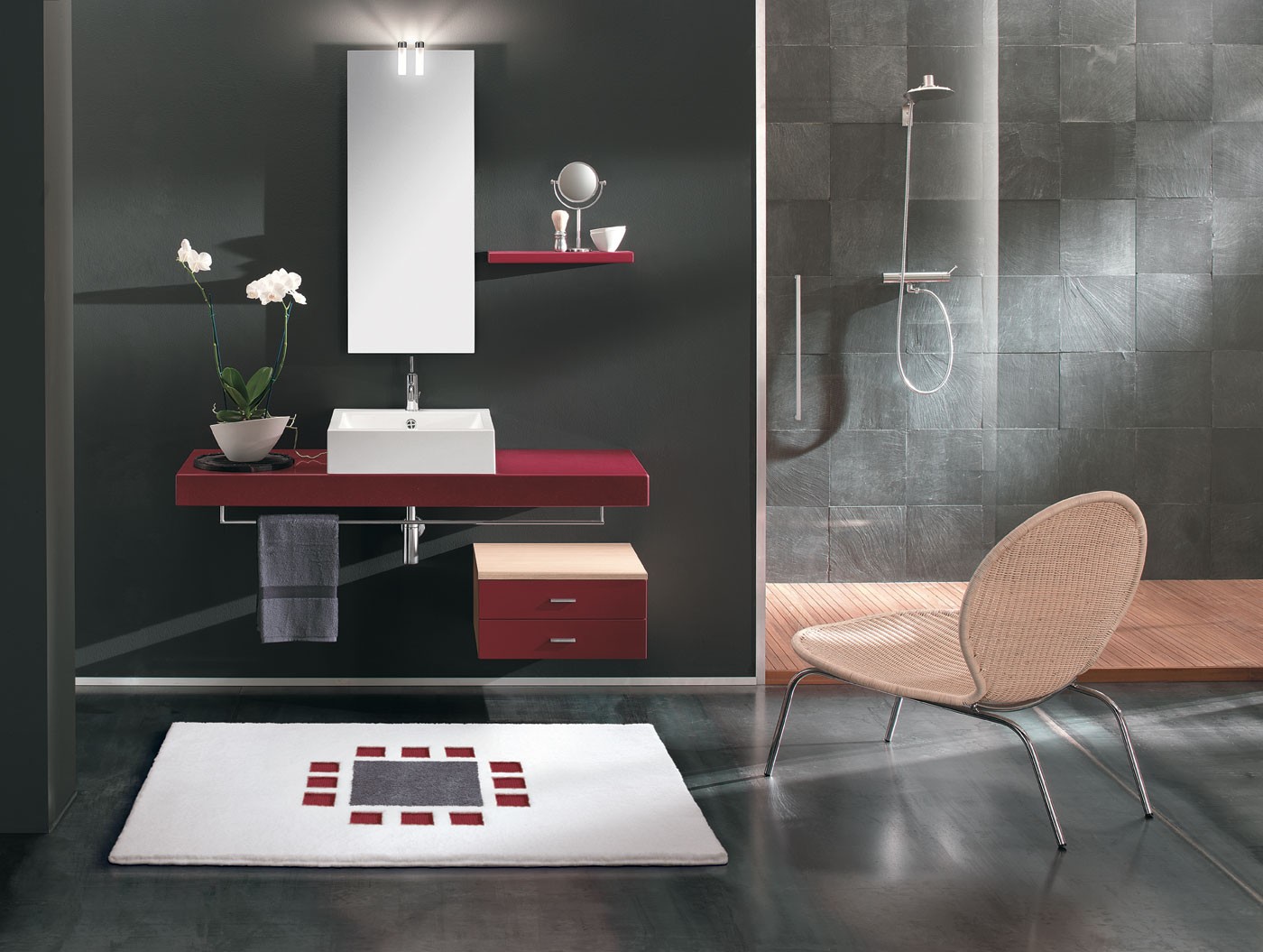 Badteppich Structura III fuchsia/weiß/grau von clarissa